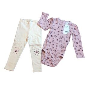 H&M X Disney Winnie The Pooh 2 Piece Outfit Long Sleeve Size 3T NWT Toddler